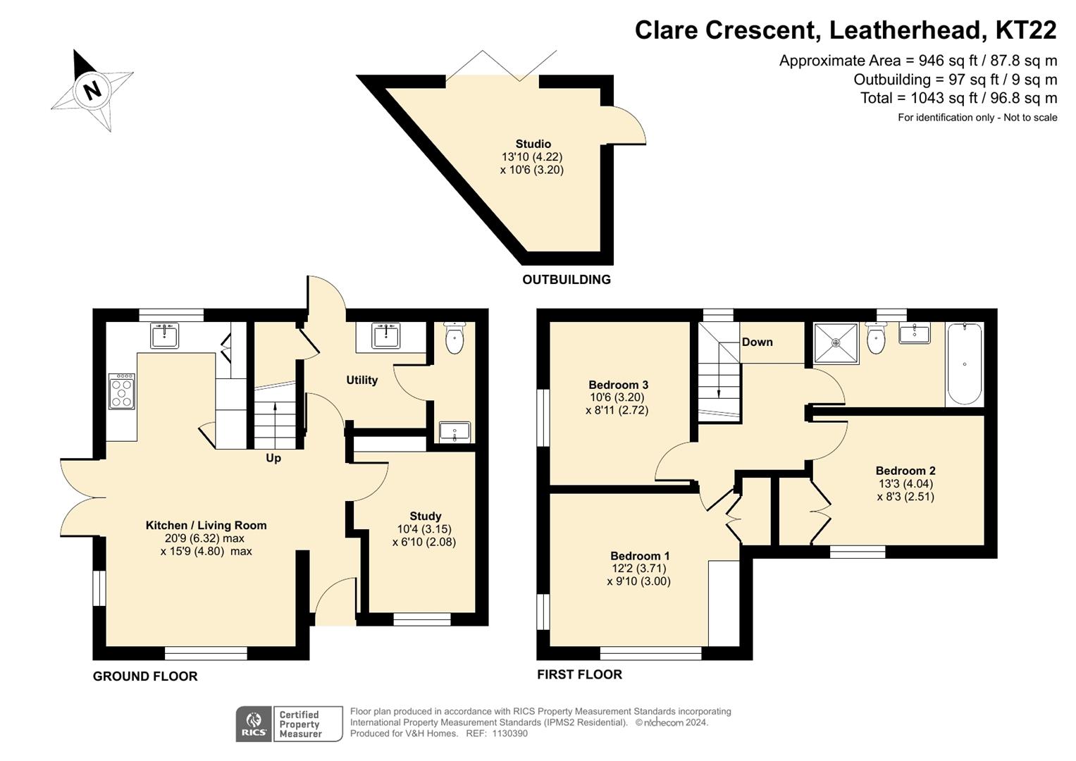 Property details for CLARE CRESCENT, LEATHERHEAD Guide Price £575,000